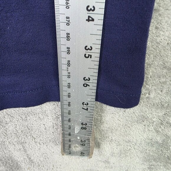 Womens Michael Kors Navy Stretch Pants Viscose Blend Gold Button Slim Fit Size L - Picture 10 of 11